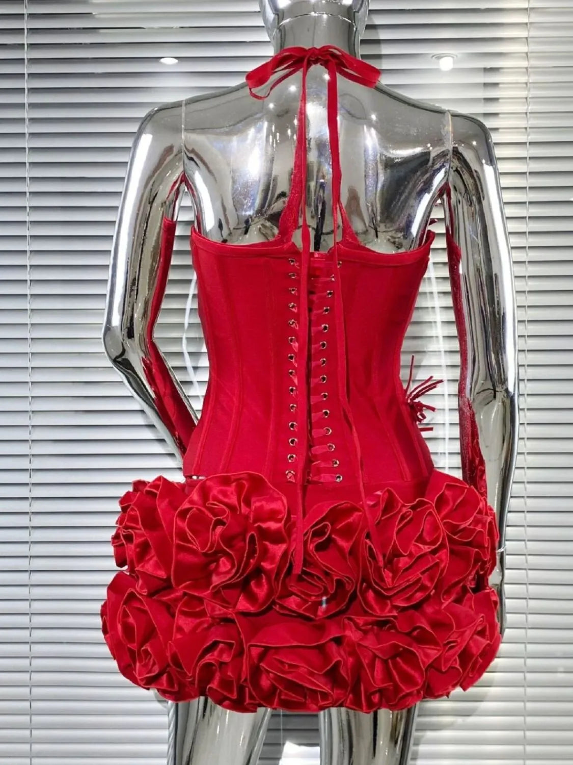 Halter Neck Cami and Flower Mini Skirt Set Trendsi