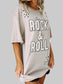 ROCK & ROLL Round Neck Dropped Shoulder T-Shirt nicholesgifts