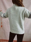 Geometric Mock Neck Dropped Shoulder Sweater nicholesgifts