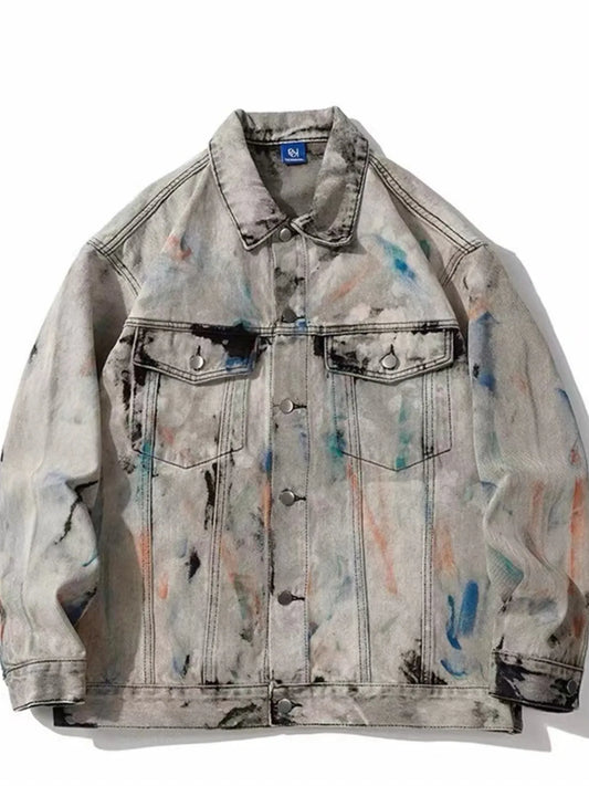 Men's Button Up Long Sleeve Denim Jacket