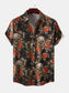 Men's Full Size Printed Short Sleeve Casual Shirt Plus Size nicholesgifts