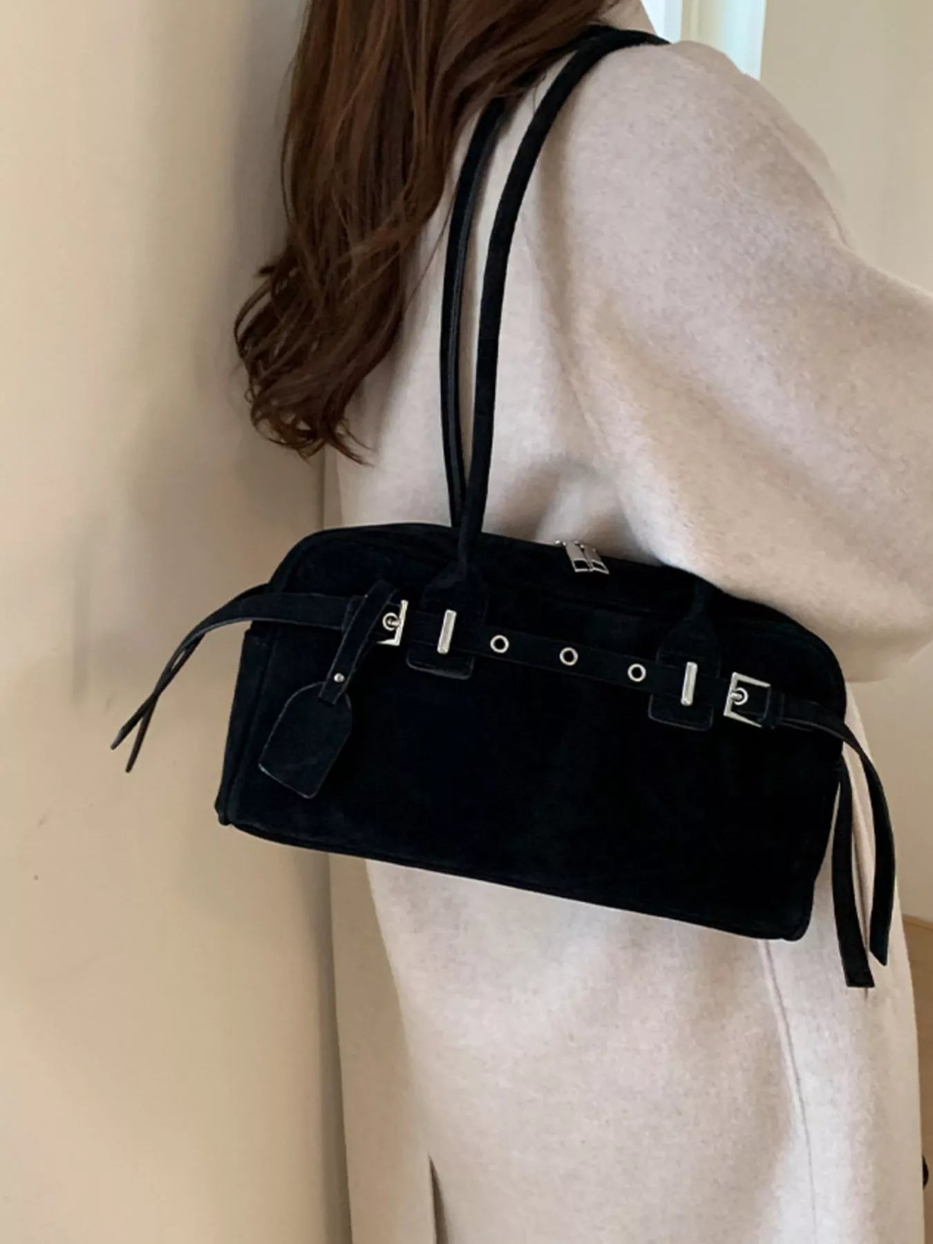 Buckle Decor Shoulder Bag nicholesgifts