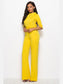 Mock Neck Tie-Waist Half Sleeve Jumpsuit nicholesgifts
