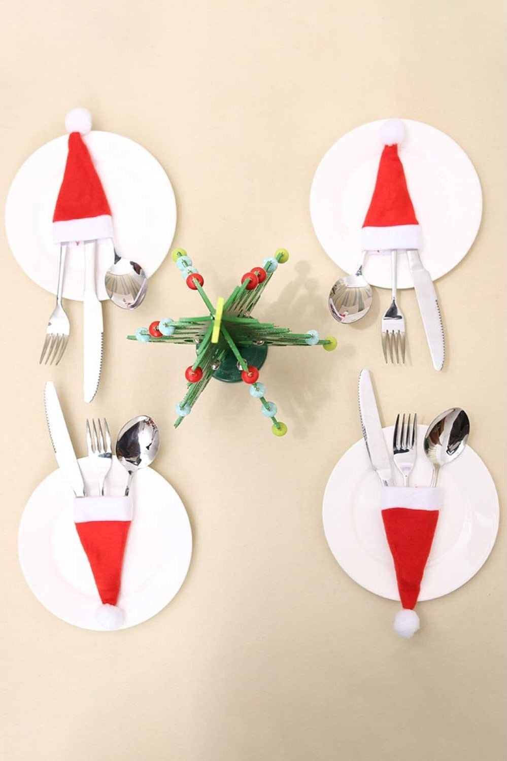 10-Pack Christmas Hat Shaped Cutlery Covers nicholesgifts