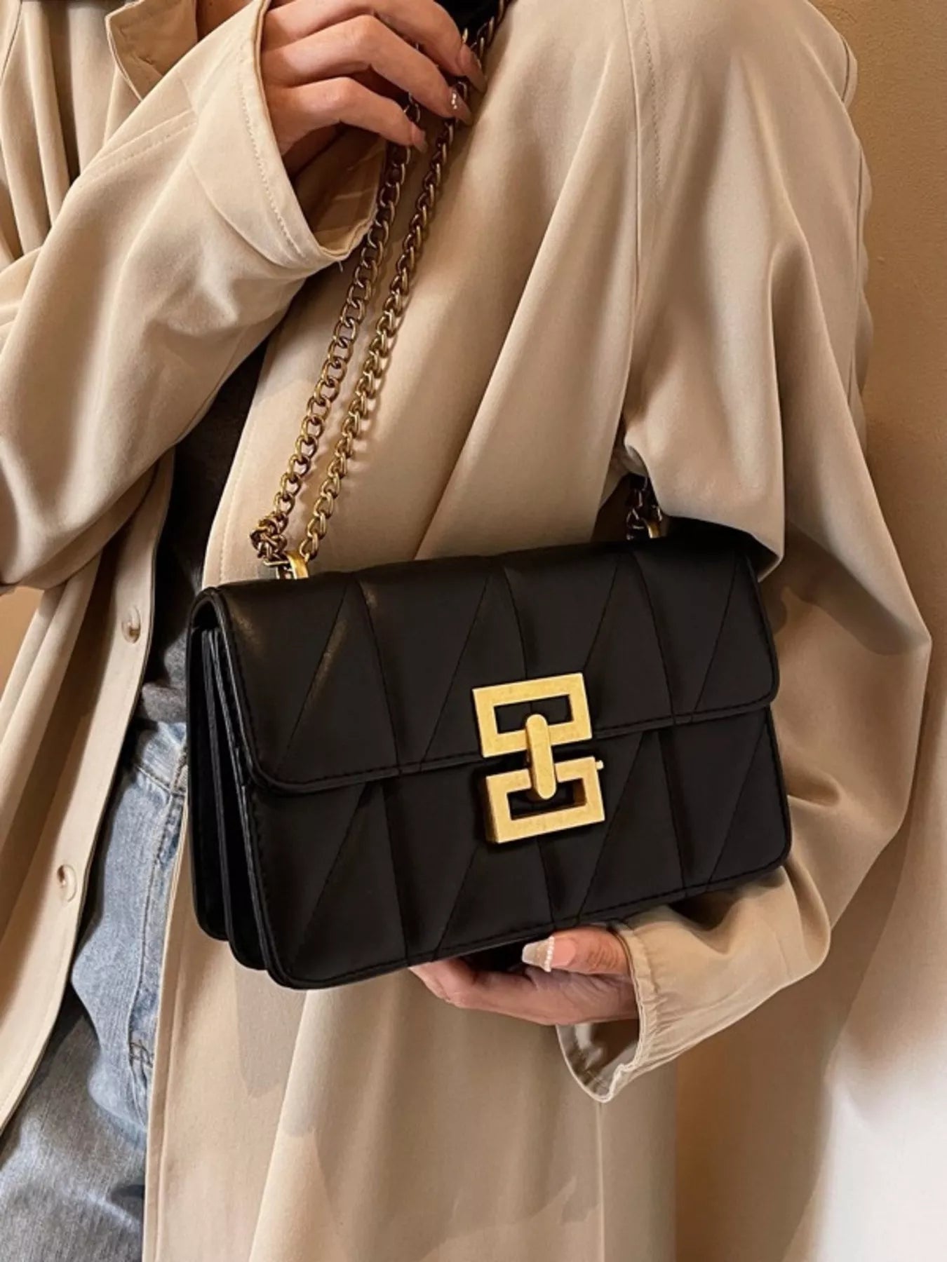 Quilted Flap Chain Crossbody Bag nicholesgifts