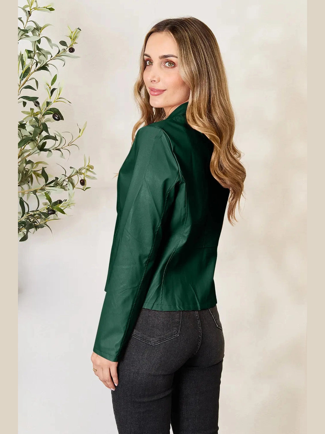 Mock Neck Zip Up Jacket nicholesgifts