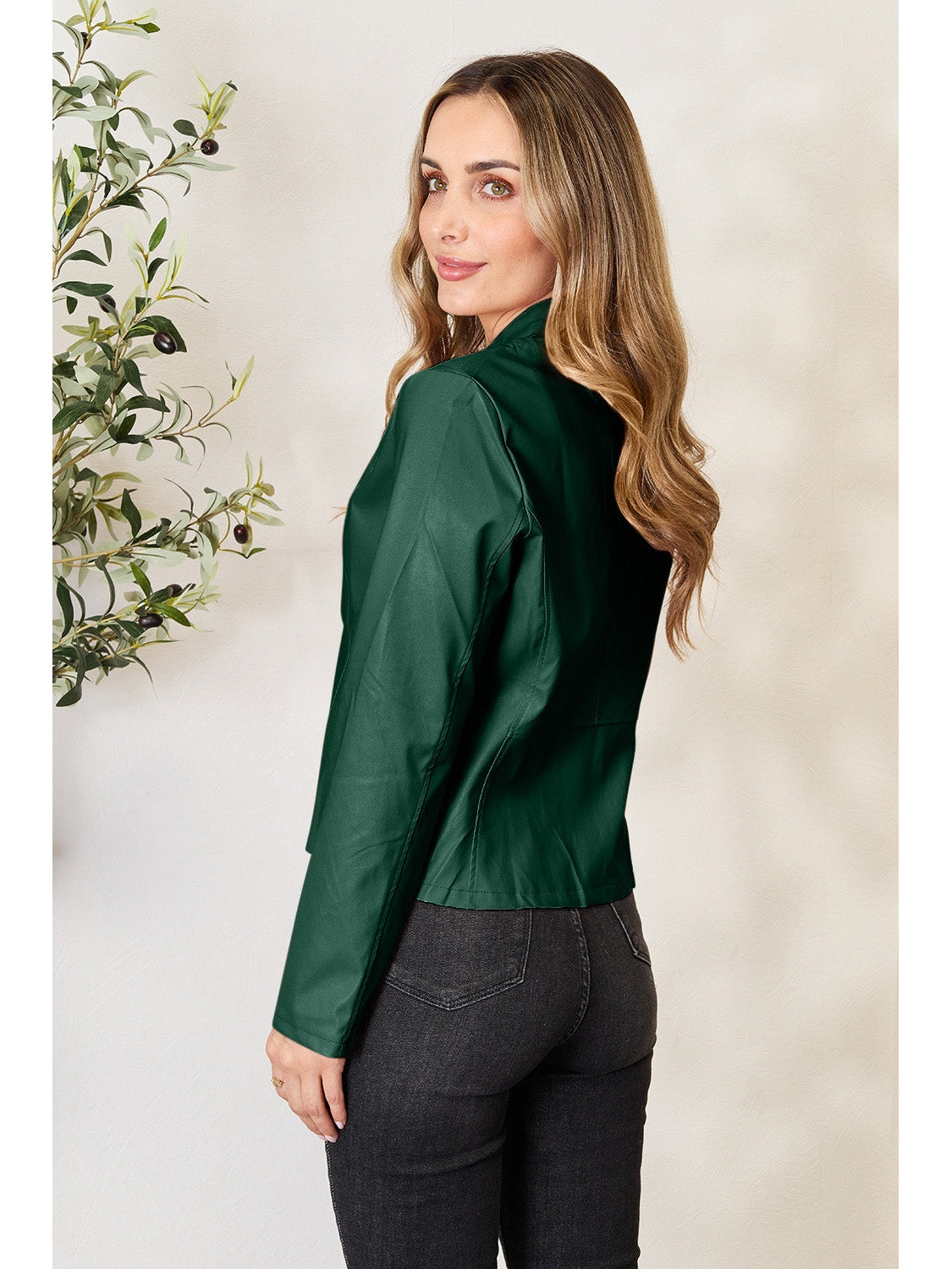 NicholesGifts Women Mock Neck Zip Up Jacket NicholesGifts