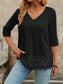 Lace Hem V-Neck Blouse nicholesgifts