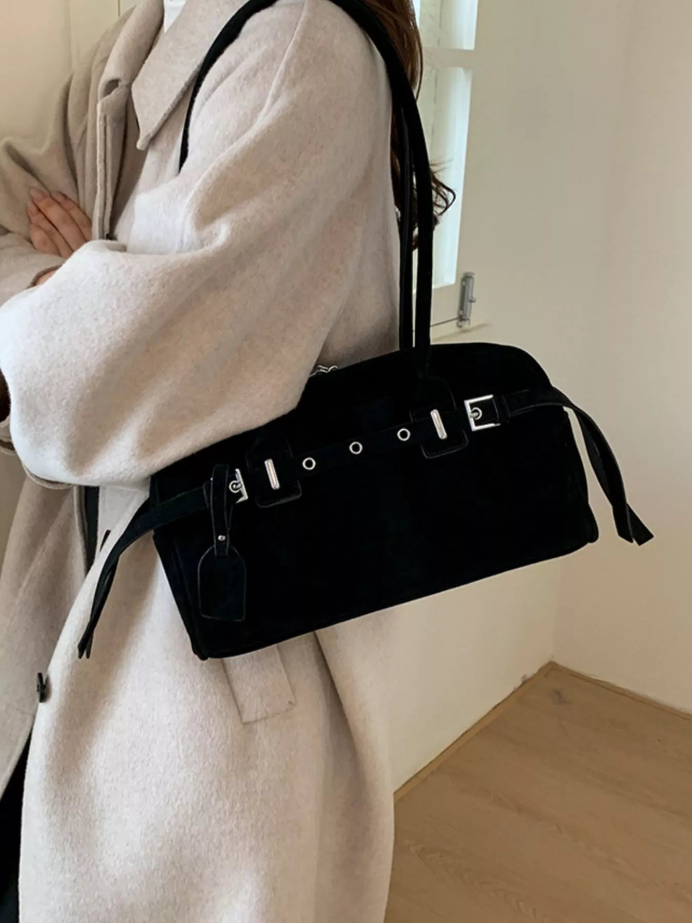 Buckle Decor Shoulder Bag nicholesgifts