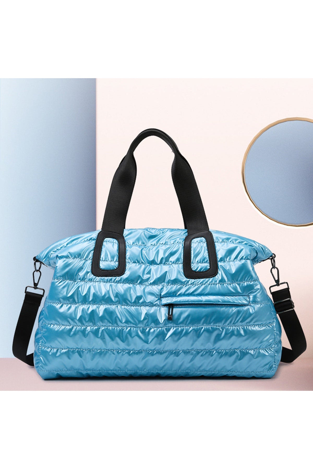 Quilted Nylon Oversize Travel Bag Trendsi