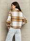Plaid Collared Neck Jacket with Breast Pockets nicholesgifts