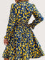 Floral Print Flounce Sleeve Ruffle Hem Dress nicholesgifts