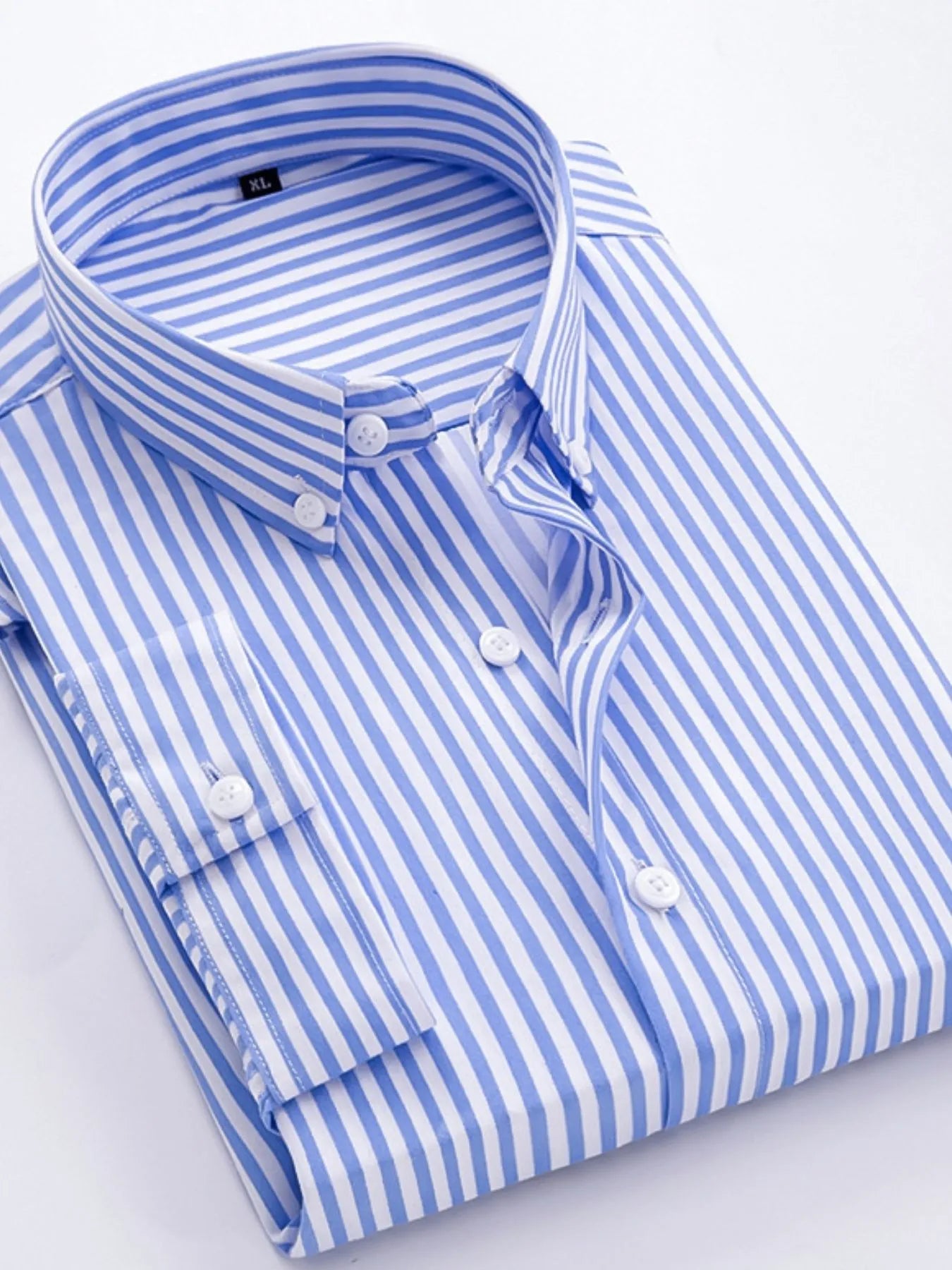 Men's Plus Size Striped Button Up Long Sleeve Shirt NicholesGifts