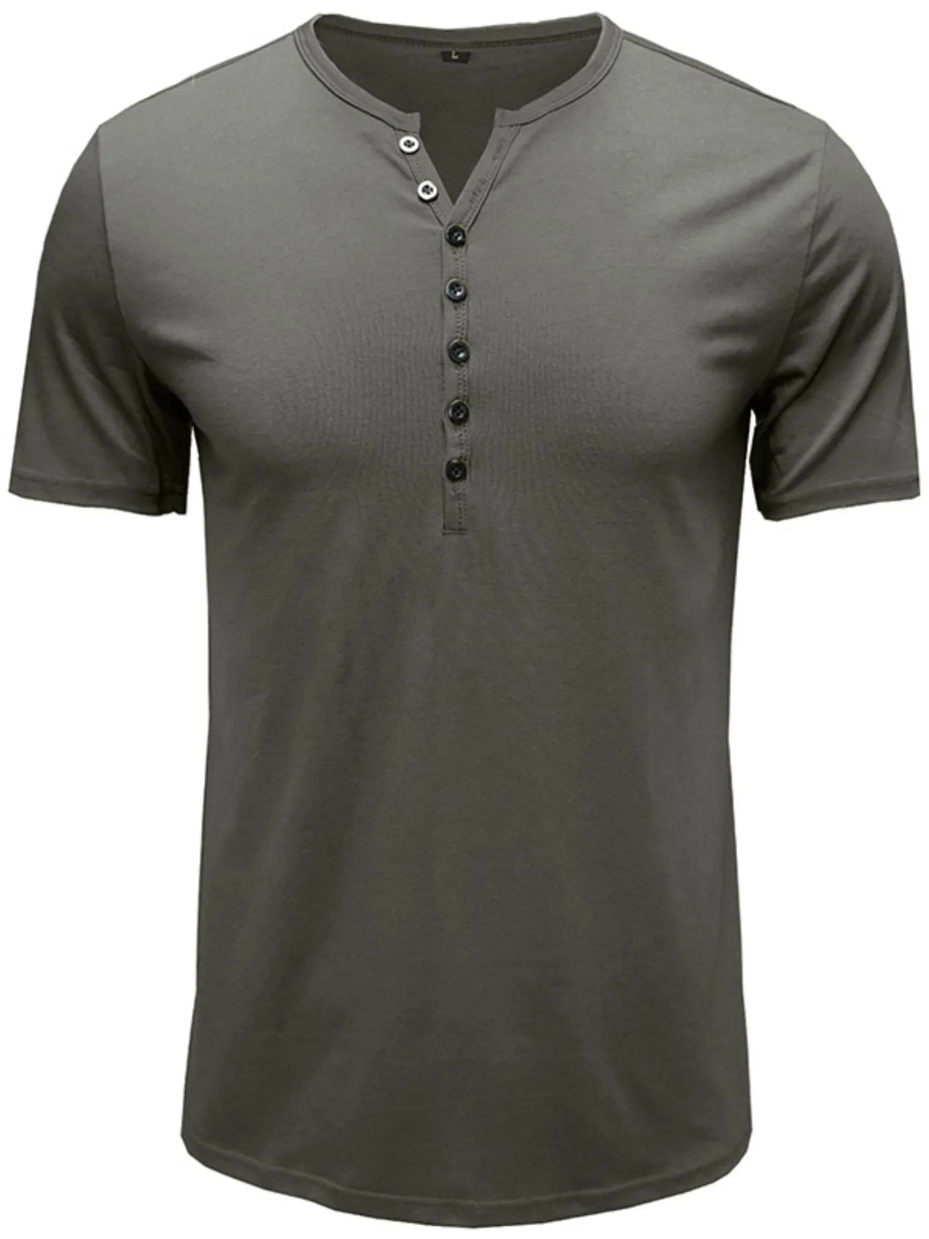 Men's Classic Henley Short Sleeve Polo Shirt NicholesGifts