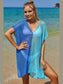 Double Take Openwork Contrast Slit Knit Cover Up nicholesgifts