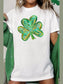 Lucky Clover Round Neck Short Sleeve T-Shirt nicholesgifts