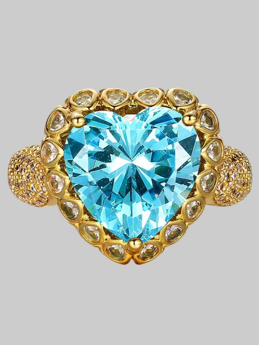 Women 18K Gold-Plated Heart-Shaped Ring nicholesgifts