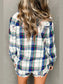 Plaid Snap Down Long Sleeve Top and Shorts Lounge Set nicholesgifts
