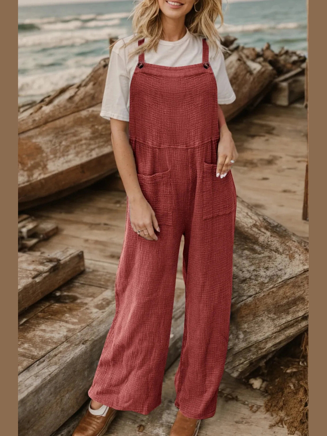 Full Size Wide Leg Front Pocket Jumpsuit nicholesgifts
