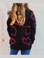 Heart Pattern Long Sleeve Sweater nicholesgifts