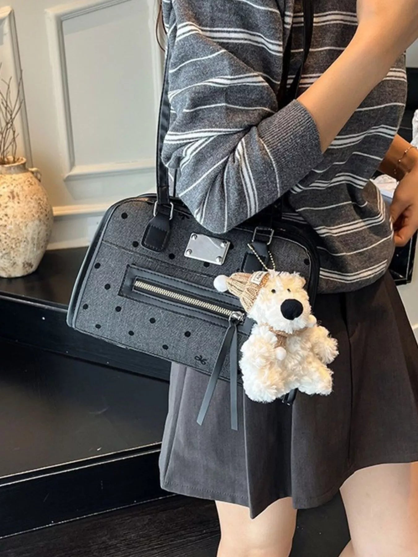 Polka Dot Convertible Shoulder Bag nicholesgifts