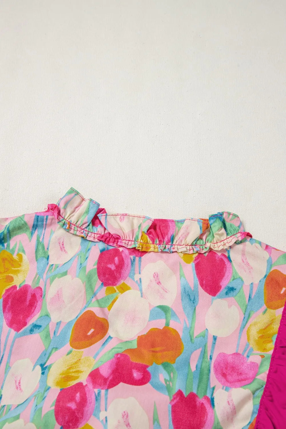 Floral Ruffle Layered Sleeve Blouse Trendsi