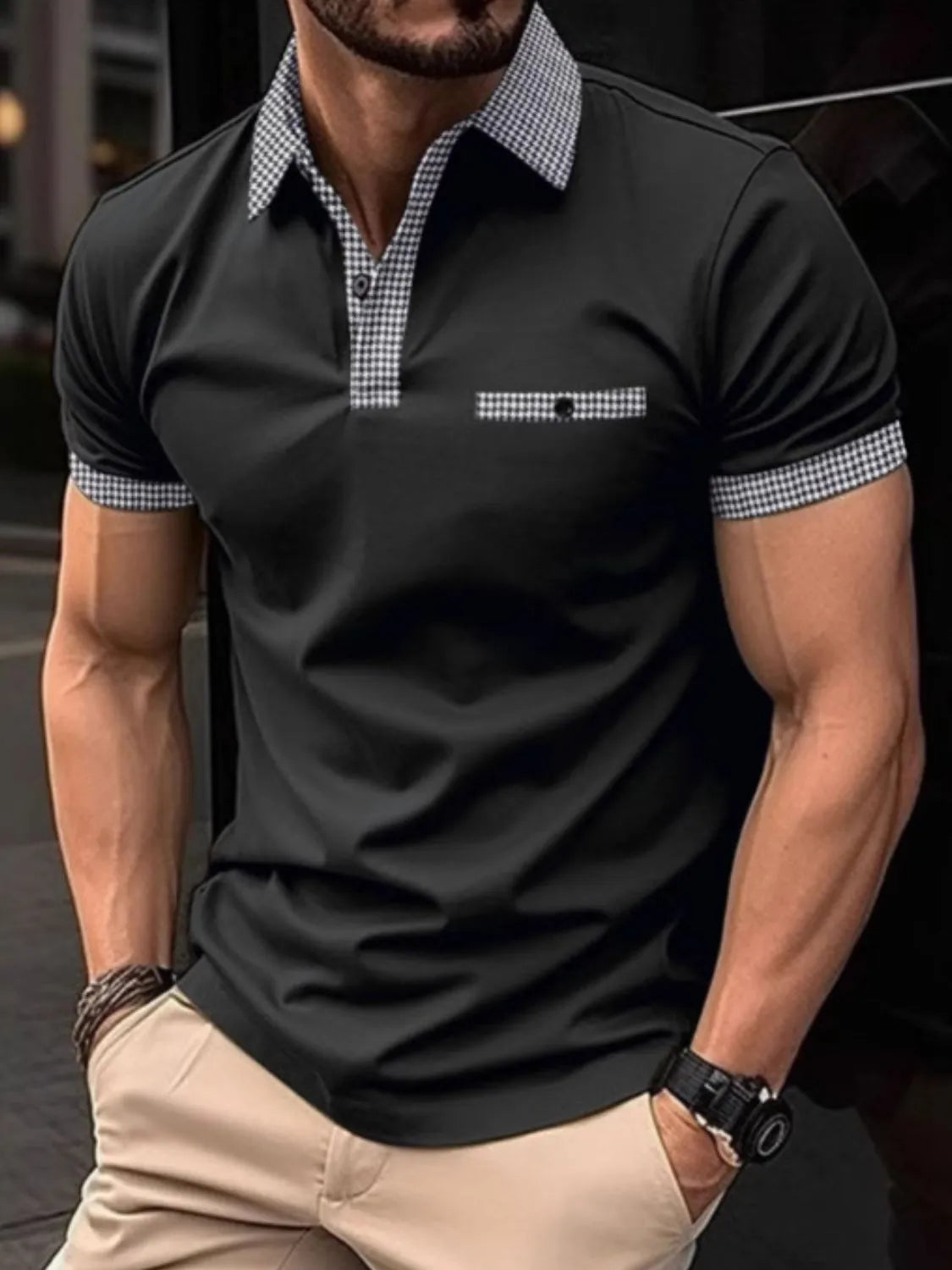 Men's Full Size Collared Neck Short Sleeve Polo Plus Size NicholesGifts