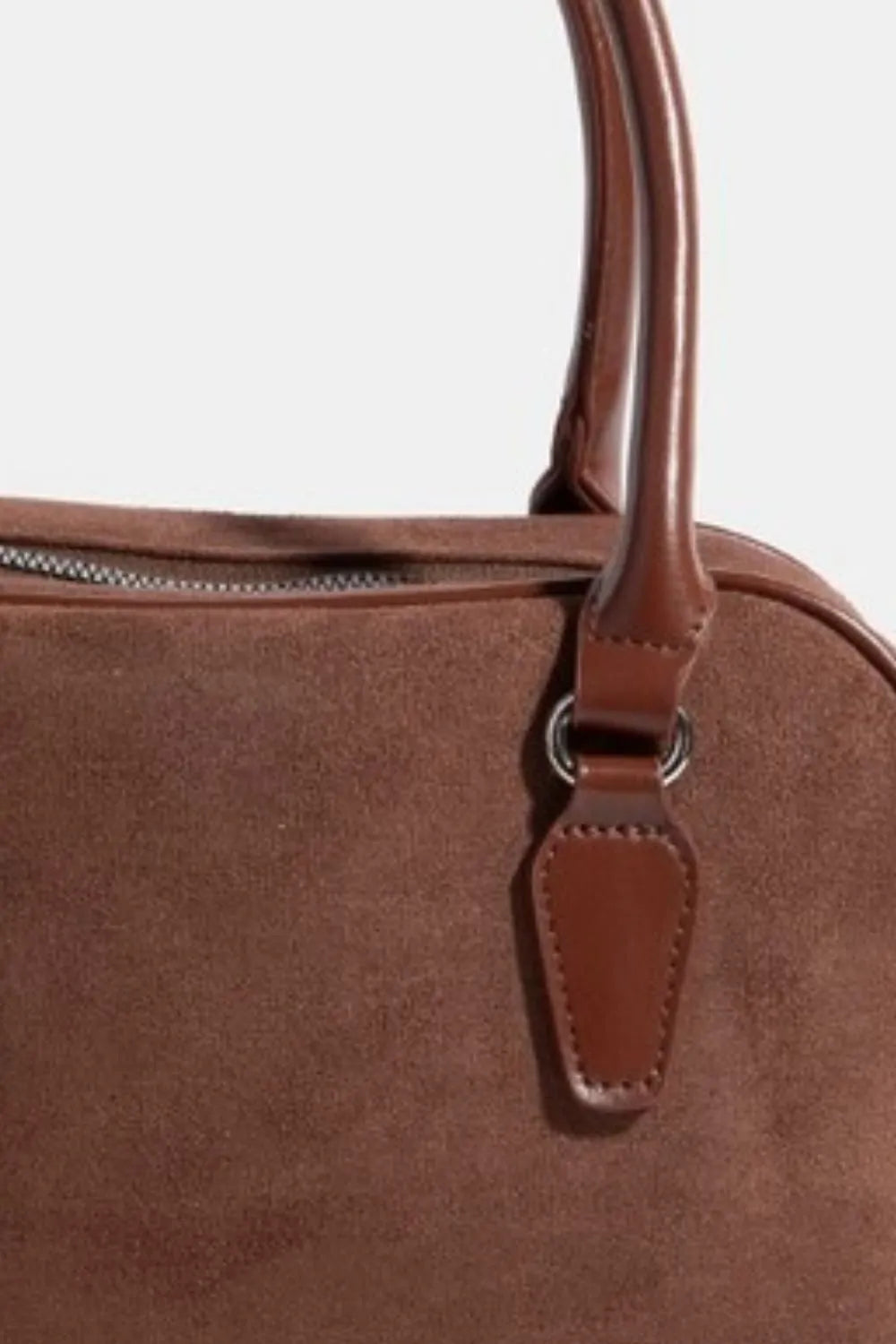 Fame Faux Leather Handle Boxy Handbag Trendsi