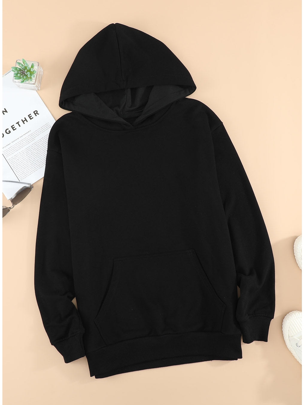 Dropped Shoulder Kangaroo Pocket Hoodie nicholesgifts