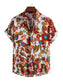 Men's Plus Size Floral Print Short Sleeve Hawaiian Shirt nicholesgifts