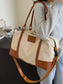Canvas Leather Trim Travel Bag nicholesgifts