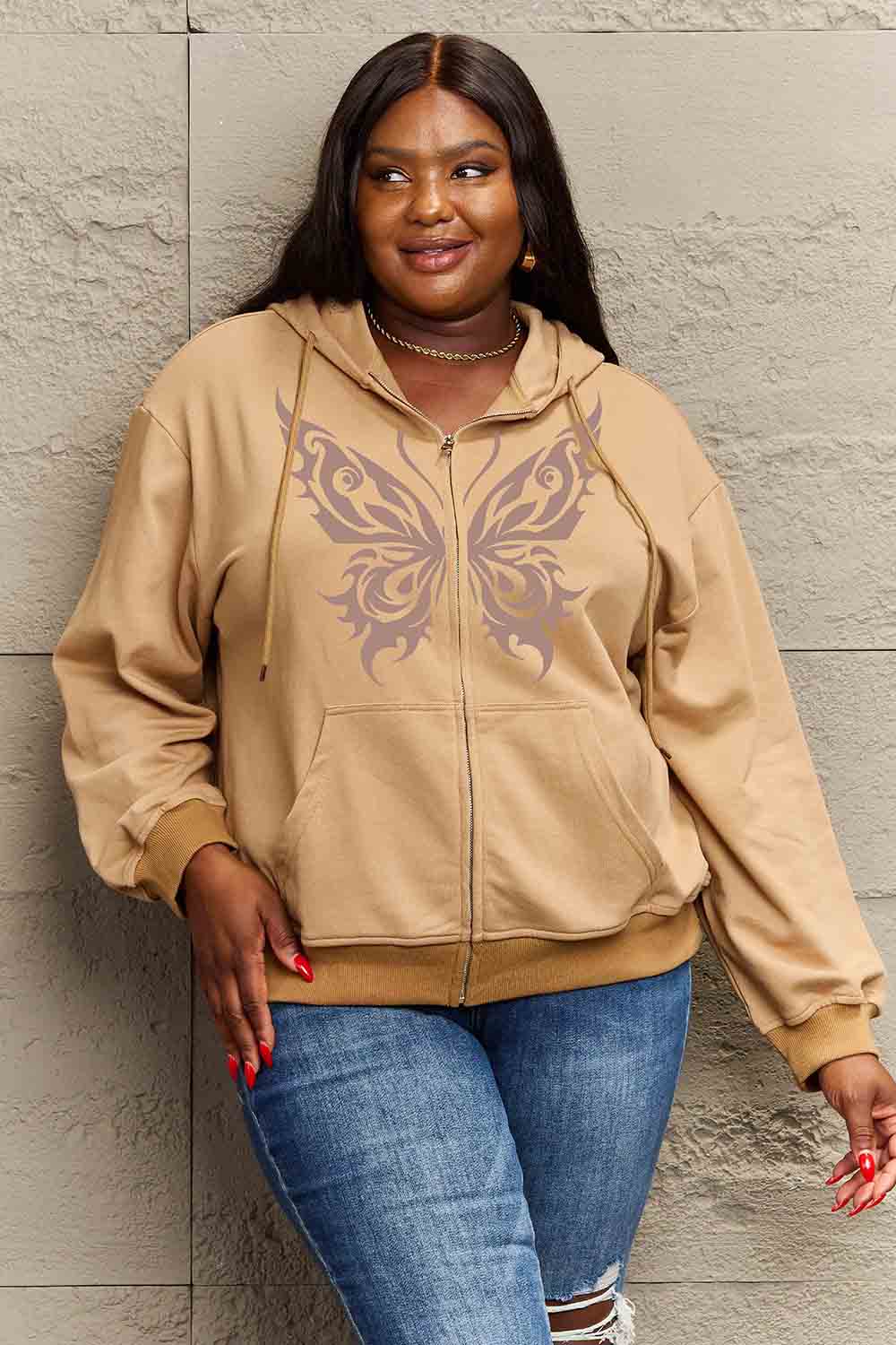 Simply Love Full Size Butterfly Graphic Hoodie NicholesGifts
