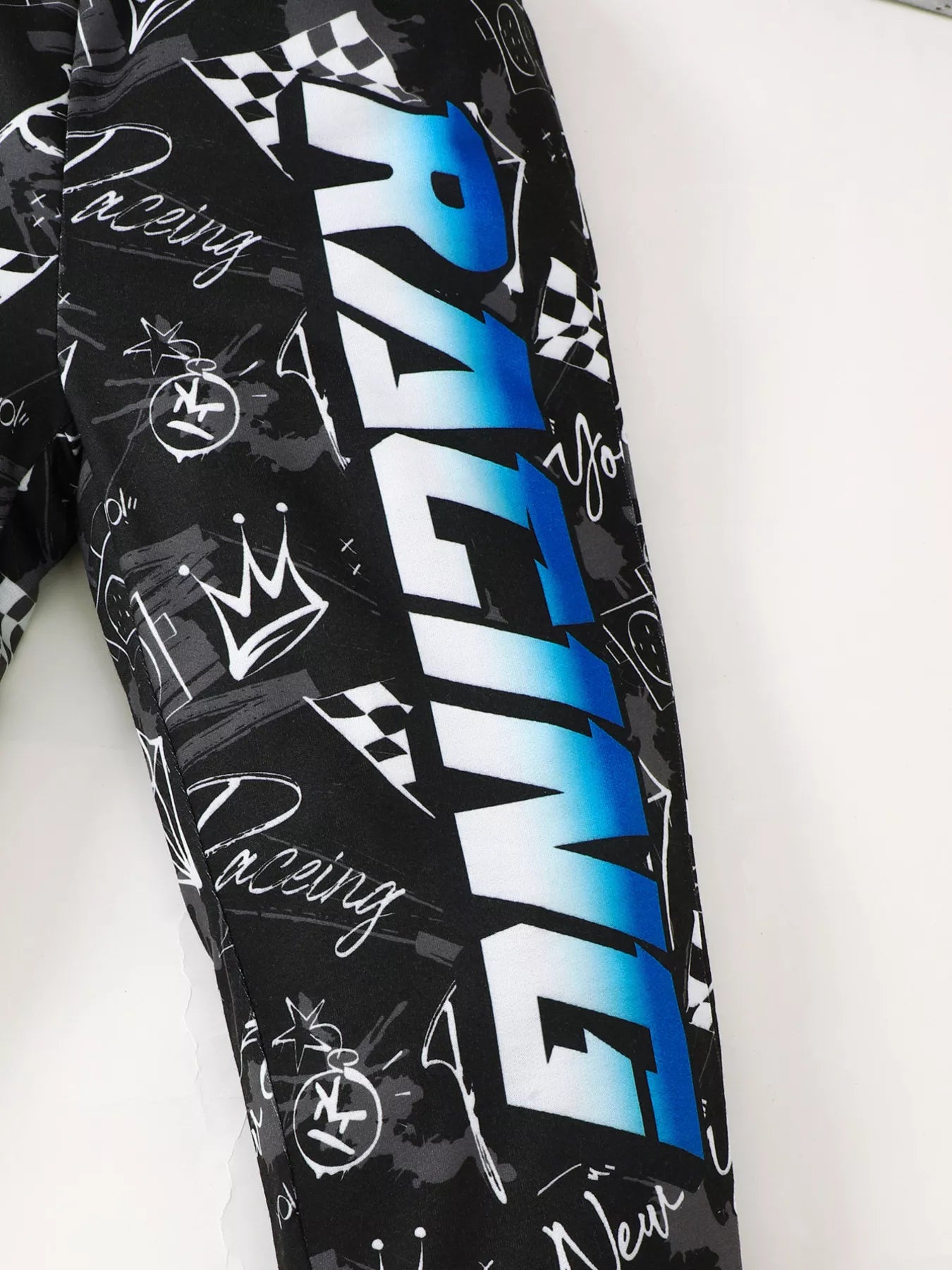 Boys and Toddler Boys Racing Car Print Long Sleeve Sweatshirt and Pants Set nicholesgifts