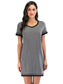 Contrast Trim Short Sleeve Lounge Dress nicholesgifts