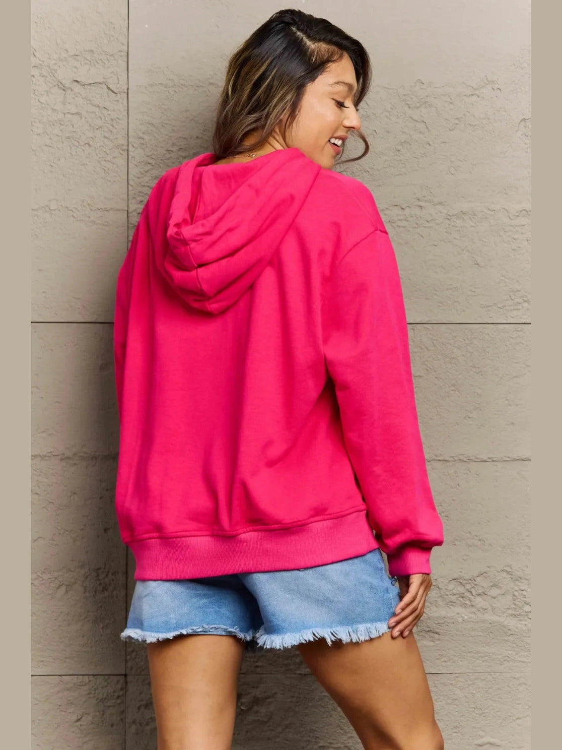 Full Size Zip Up Long Sleeve Hooded Jacket