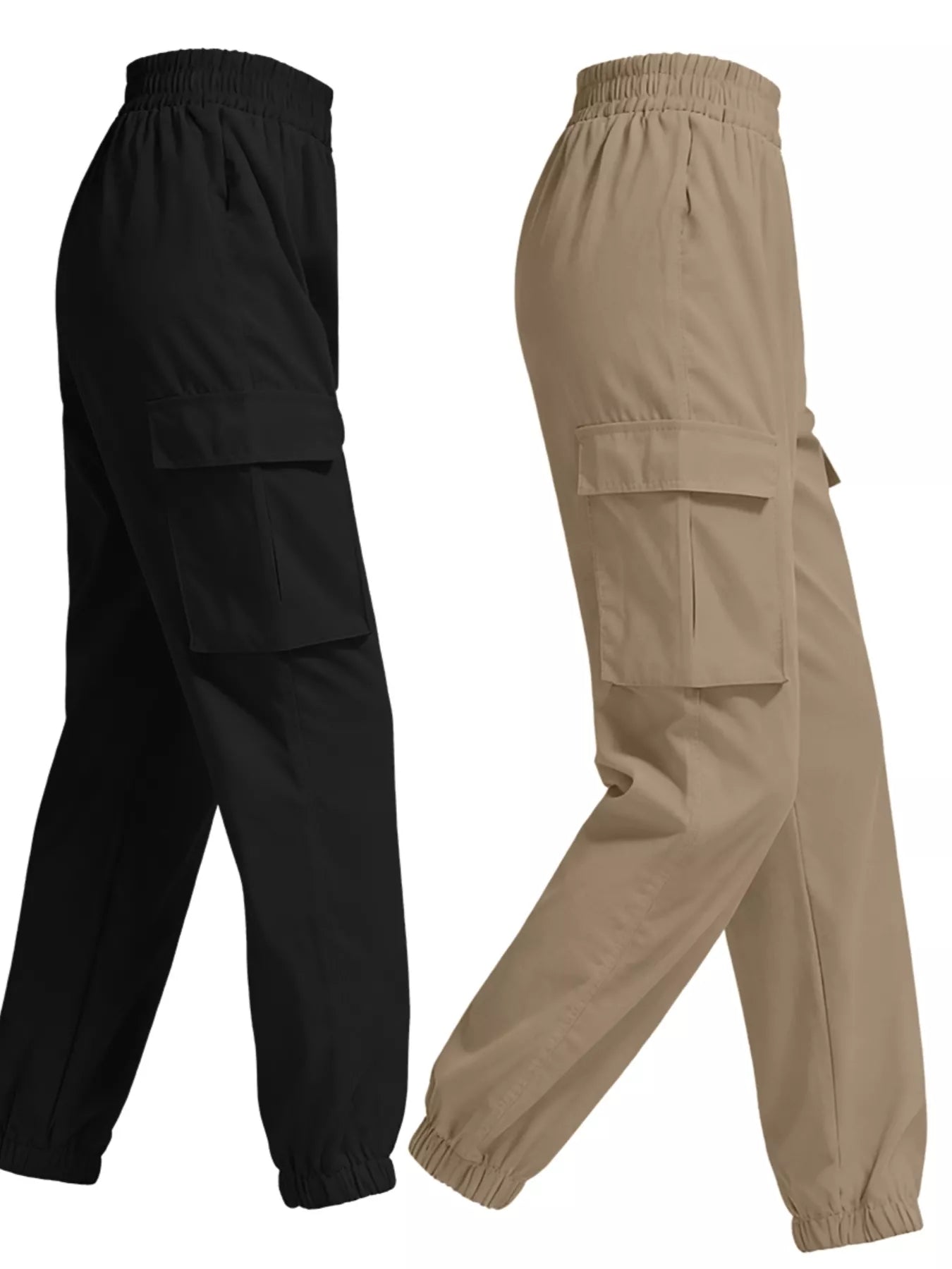 2 Piece Elastic Waist Cargo Pants NicholesGifts
