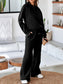 Collared Sweatshirt and High Waist Pants Active Set nicholesgifts