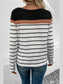 Perfee Striped Round Neck Long Sleeve T-Shirt nicholesgifts