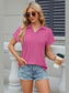 Johnny Collar Short Sleeve Blouse nicholesgifts