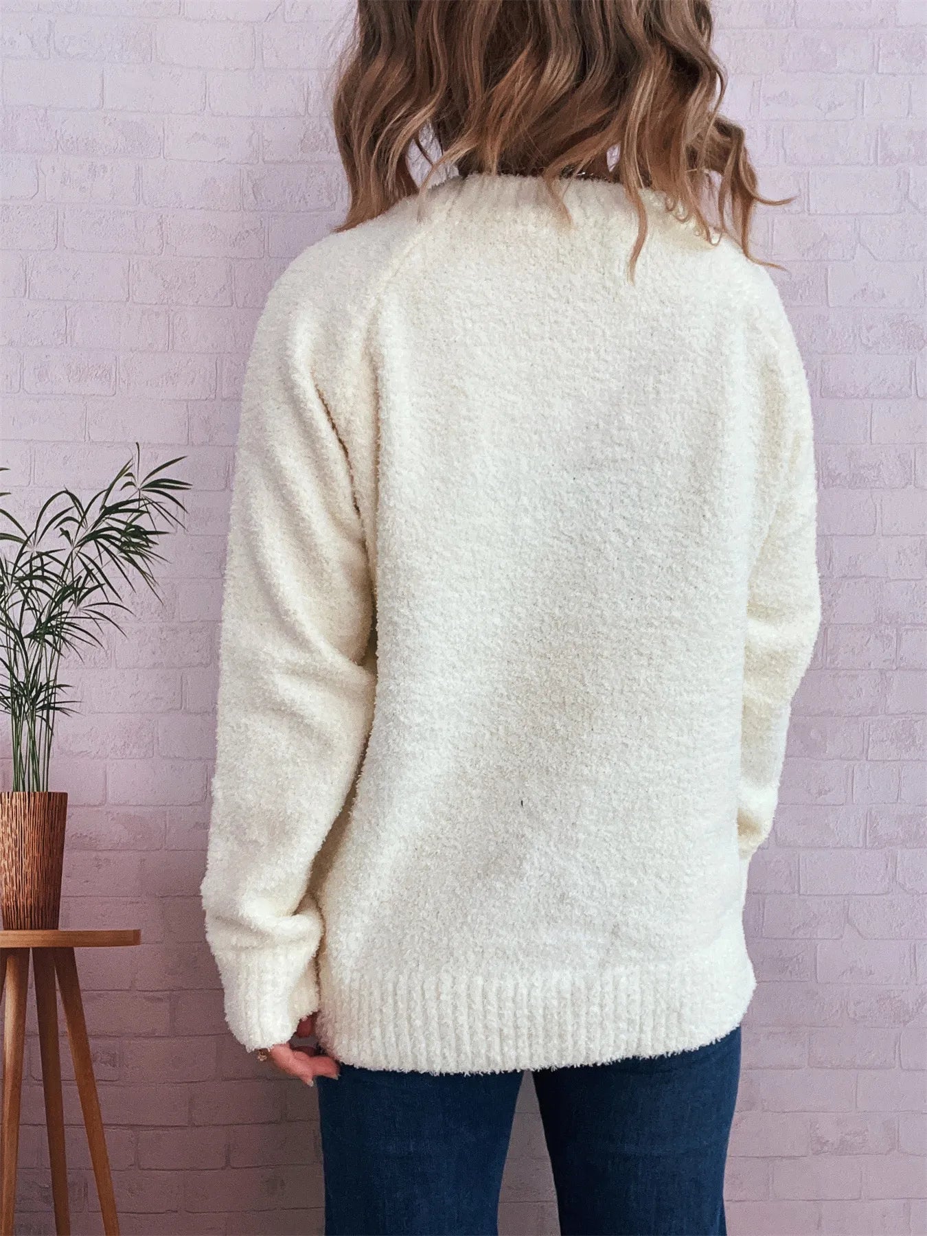 Round Neck Raglan Sleeve Sweater