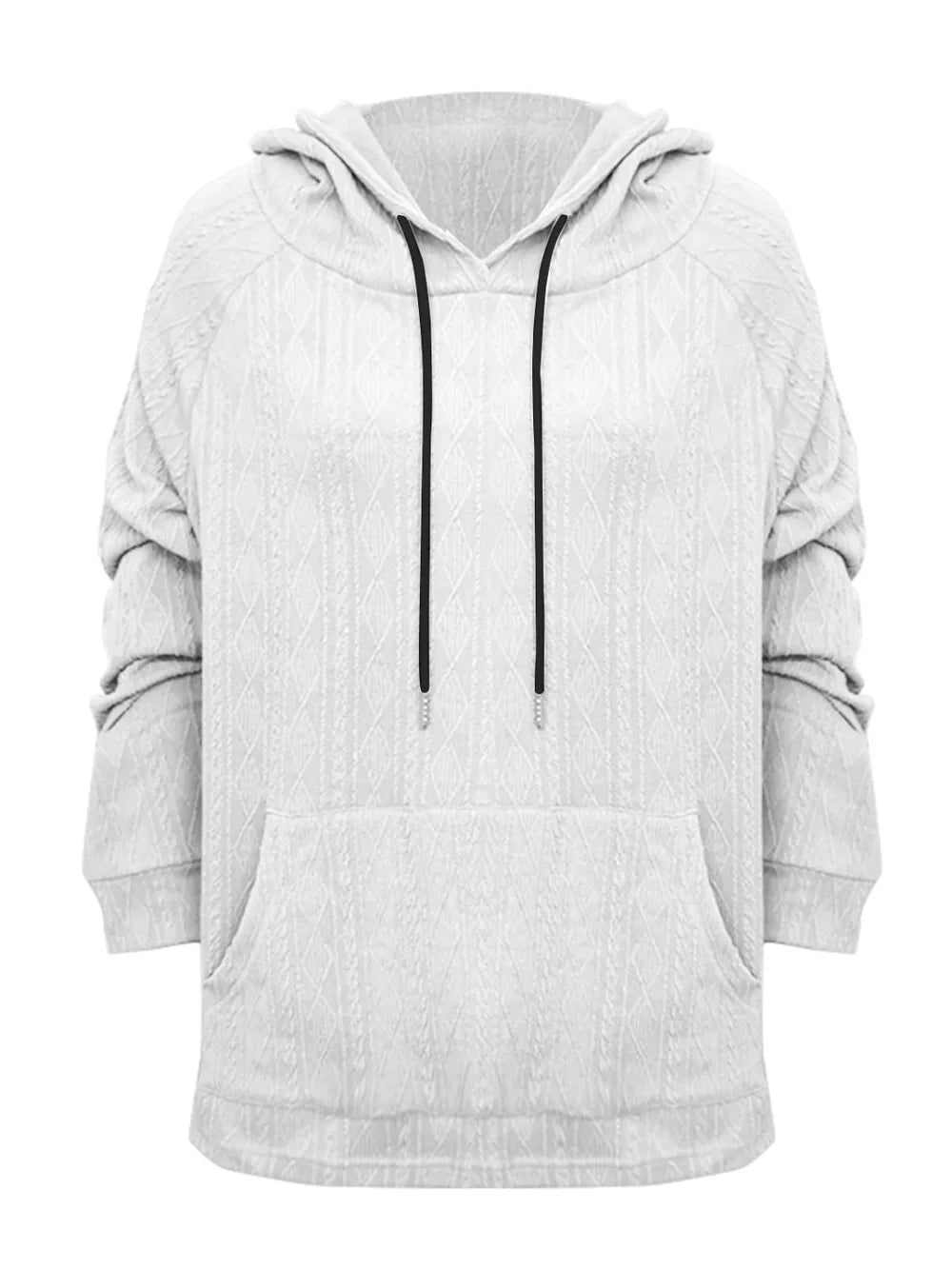 Full Size Drawstring Long Sleeve Hoodie Trendsi