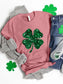 Lucky Clover Round Neck T-Shirt nicholesgifts