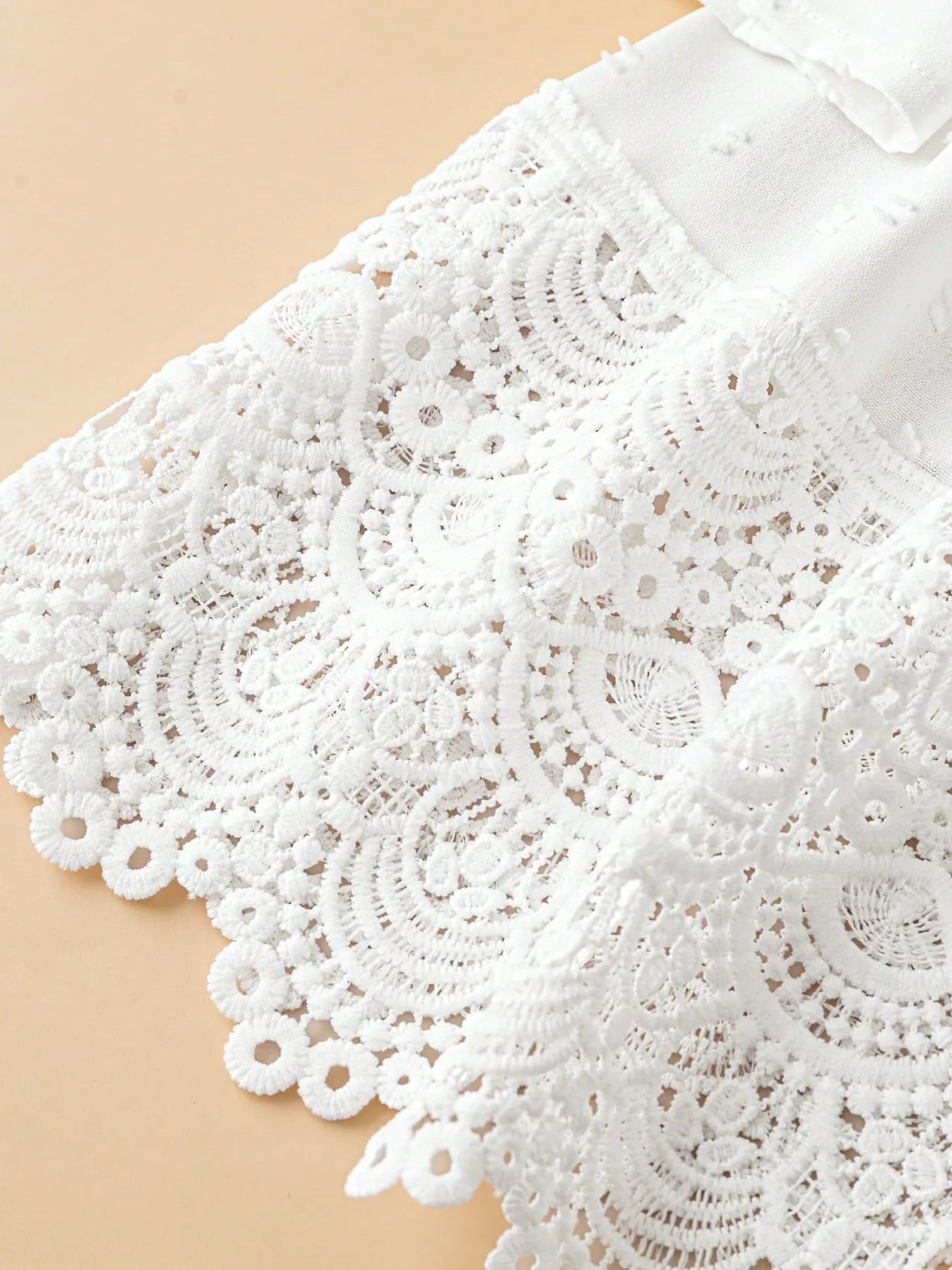 Lace Hem V-Neck Blouse