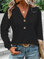 Eyelet Notched Long Sleeve T-Shirt nicholesgifts