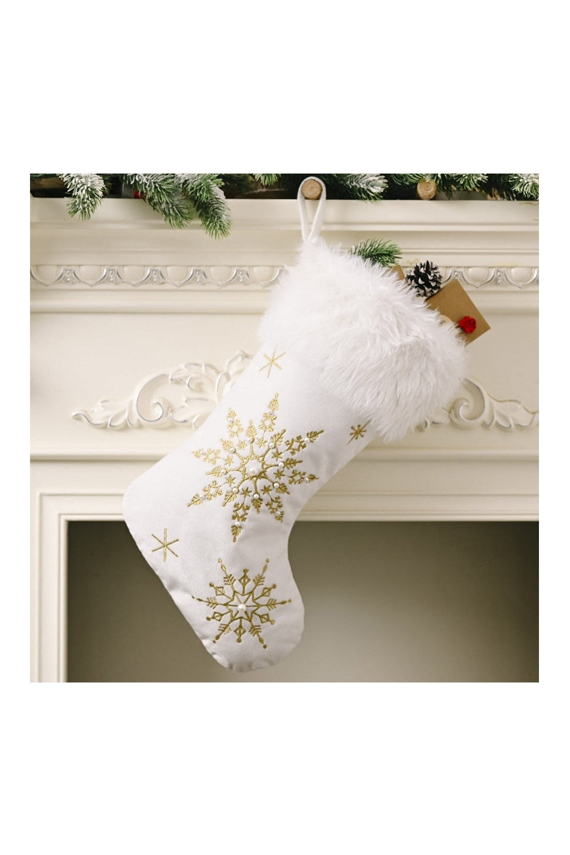 Snowflake Christmas Stocking nicholesgifts