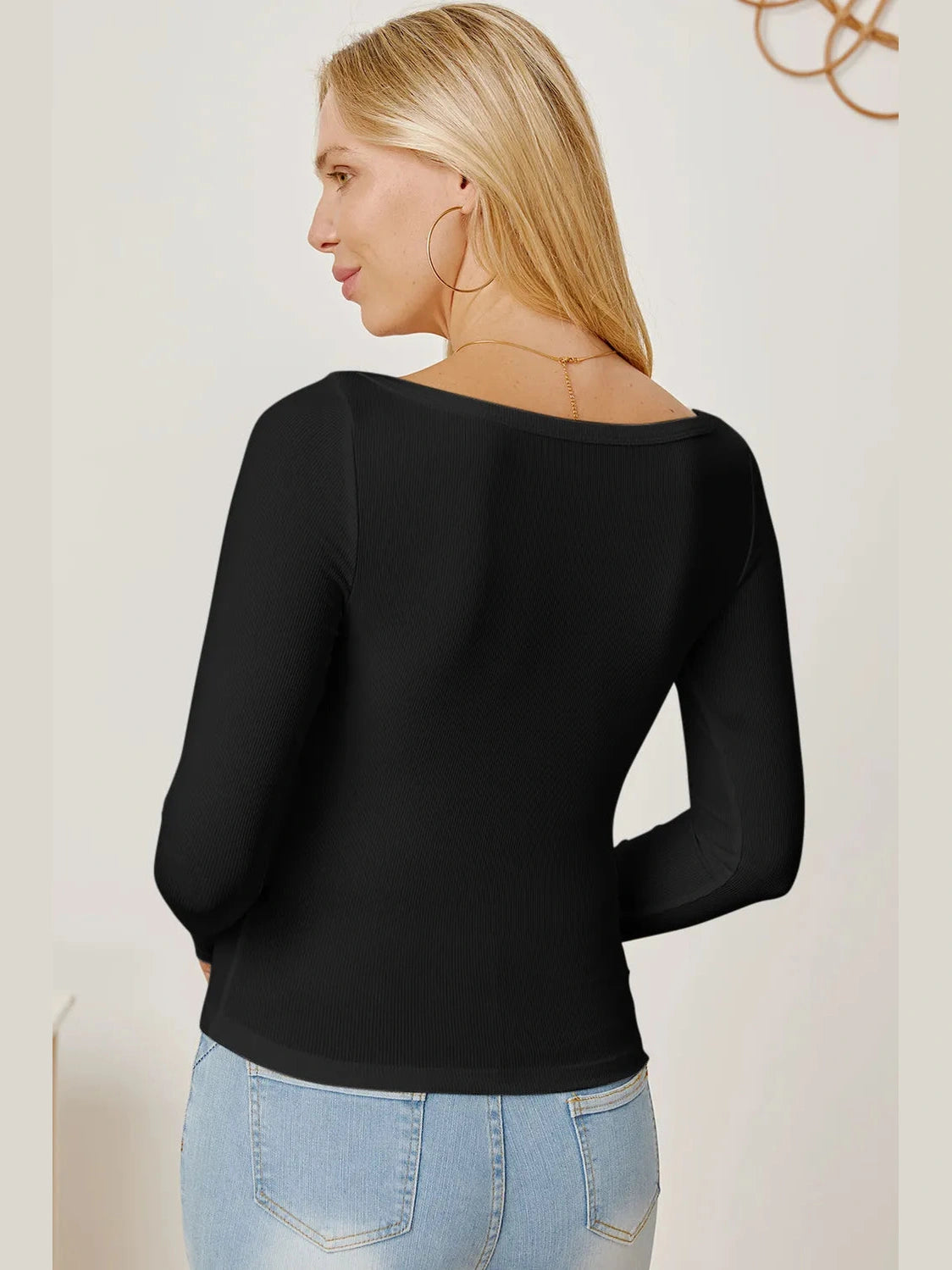 Square Neck Long Sleeve T-Shirt NicholesGifts