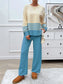 Devine Slit Striped Round Neck Top and Pants Sweater Set nicholesgifts