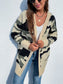 Camouflaged Dropped Shoulder Open Front Cardigan nicholesgifts