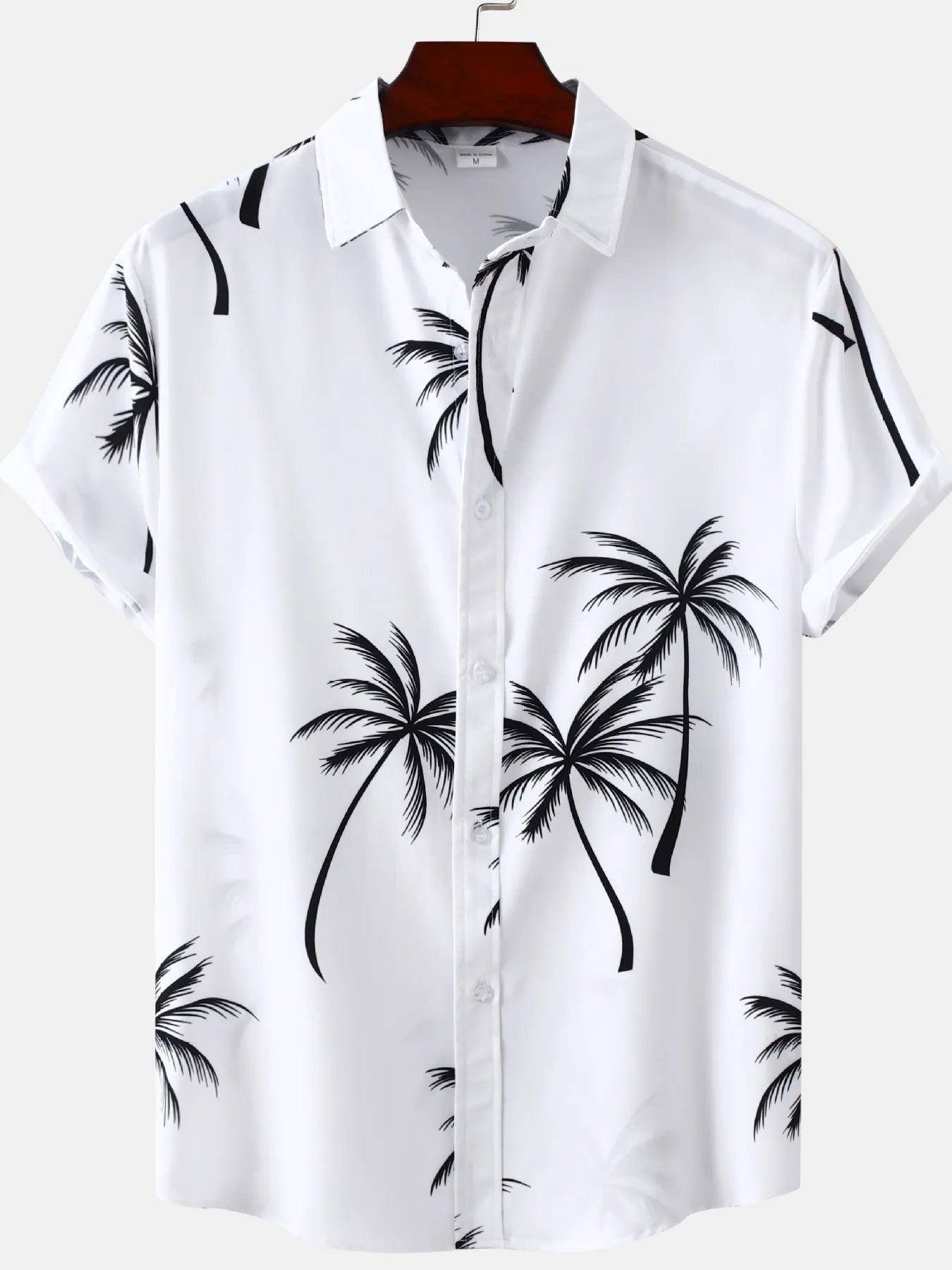 Men's Plus Size Tropical Palm Print Short Sleeve Button Down Shirt NicholesGifts