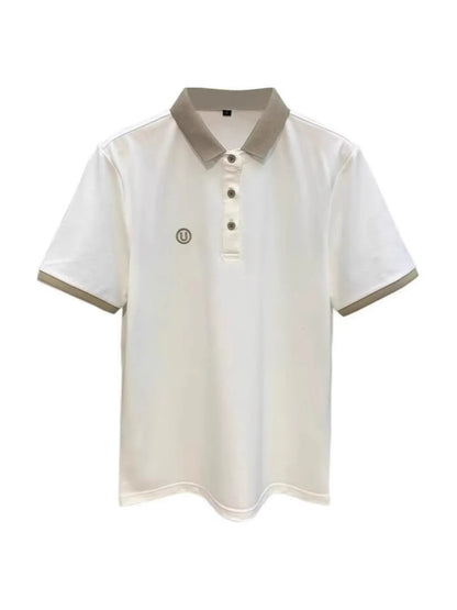 Men's Classic Contrast Short Sleeve Collar Polo Shirt nicholesgifts